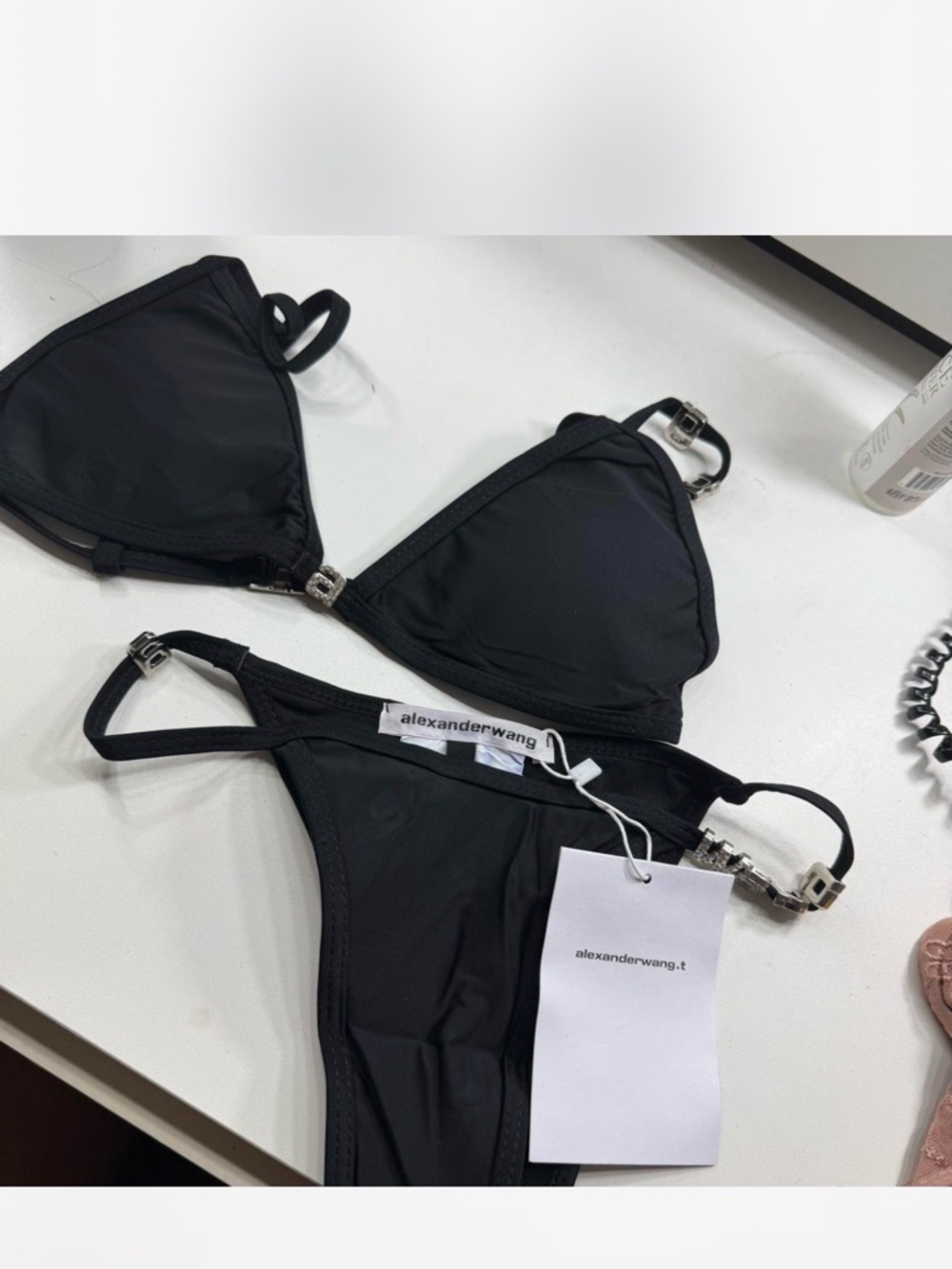 Alexander Wang Black Triangle Bikini Set